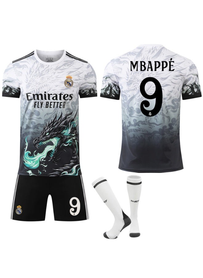 Real Madrid 2024-2025 Real Madrid Special Commemorative Edition Football Uniform #9 MBAPPE football Jersey Shorts Socks Set Children's Size and Adult Size Gifts for fans and friends - Image 1